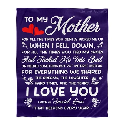 To My Mothher Blanket From Daughter, Plush Fleece Blanket Gift For Mom Christmas - Image 1 of 4