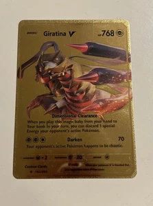 Giratina V 142/203  HP 768 Gold Foil Fan Art Display Card RARE - NM - Picture 1 of 2
