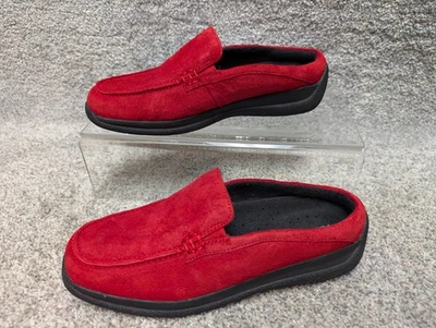 Hush Puppies Red Suede Loafers 7M Comfort Retro Classic Quiet Luxury Grandmacore - Image 1 of 4