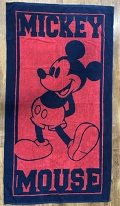 Telo mare Topolino Parchi Disney rosso blu navy cotone 64x34” Disneyland - Foto 1 di 6