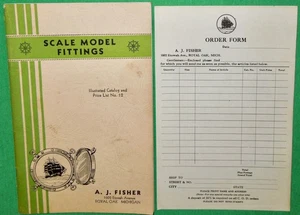 1935 A. J. Fisher Scale Model Fittings Catalog No 12 for Toy Sailing Ship Models - Picture 1 of 7