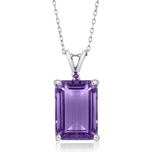 7.12 Cttw Amethyst Pendant Necklace For Women In 925 Sterling Silver | Gemstone - Picture 1 of 5