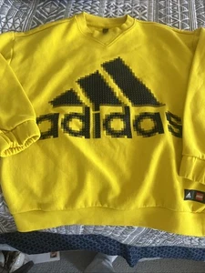 Adidas Classic LEGO Crewneck Sweatshirt KIDS Size Large Black & Yellow - Picture 1 of 7