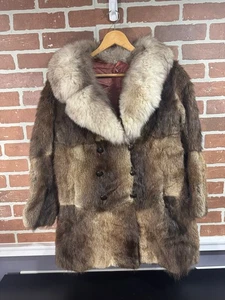 Vintage Real Fur Coat SIZE S/M - Picture 1 of 12