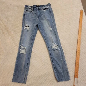 Judy Blue Skinny Fit Jeans Women Size 9/29 Raw Hems Distressed GUC - Picture 1 of 9