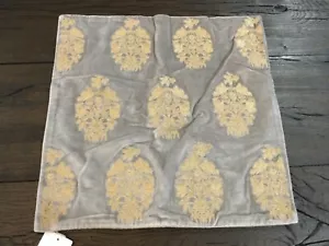 Pottery Barn Christelle Pillow Cover Gray 18 sq Embroidered Damask Medallion New - Picture 1 of 6