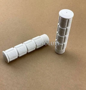 WHITE FIXIE TRACK BIKE GRIPS FIXED GEAR OLD SCHOOL BMX MTB CRUISER BICYCLE GRIPS - Picture 1 of 1