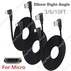 90 Degree Right Angle Micro USB Cable Fast Charging Cord 3/6/10FT For Samsung LG - Picture 1 of 10