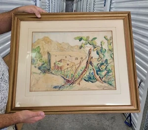 WPA AQUARELL AMERICAN WEST MÖGLICH KALIFORNIEN SIGNATUR UNLESERLICH - Bild 1 von 8