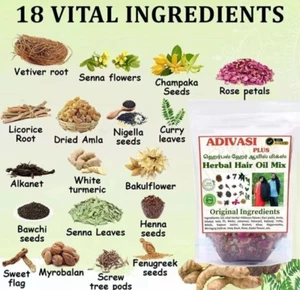 Adivasi Plus Hair Oil Mix Pack | Herbal Hair Growth & Natural Care Solution 30 g - Picture 1 of 8