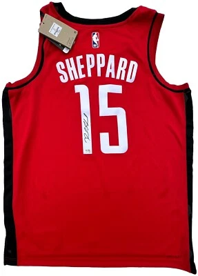 REED SHEPPARD SIGNED #15 HOUSTON ROCKETS SWINGMAN NIKE BASKETBALL JERSEY PSA/DNA - Image 1 of 4