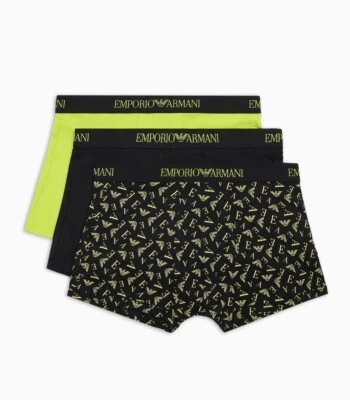 Paquete de 3 baúles de algodón negro/cal EMPORIO ARMANI talla XL nuevos con etiquetas/caja Foto 1 de 3