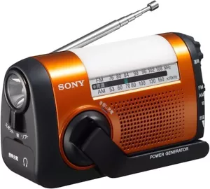 Sony Emergency Radio ICF-B09 Hand-Crank AM/FM/WideFM Orange - Picture 1 of 6