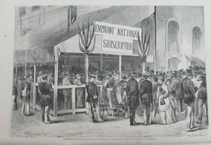 NATIONAL LOAN ENGRAVINGS SUBSCRIPTION / OSTRICH RACE ILLUSTRATION 1872 - Picture 1 of 5