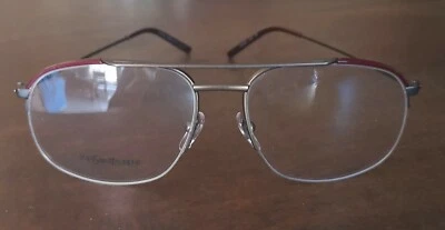 SAINT LAURENT YSL 2342 marco de gafas gris burdeos para hombre nuevo Foto 1 de 4