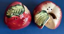 Large Ceramic Red Apple Salt and Pepper Shakers