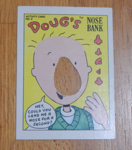 1993 Topps Nickelodeon Doug's Nose Bank Activity Card #6