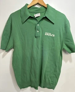Philadelphia Eagles Ban-Lon NFL 100% Nylon Polo Golf Shirt Vintage Kelly Green - Picture 1 of 13