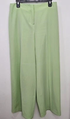 Chadwicks 宽腿高腰亮绿色长裤女式 10 码 — 第 1/4 张图片