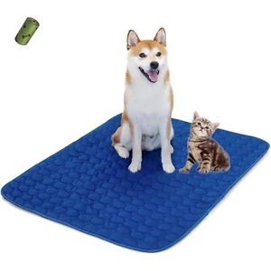 Summer Cooling Mat & Sleeping Pad for pets (Dark Blue, 40" x 28") - MICROCOSMOS - Picture 1 of 5