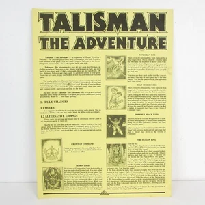 Talisman The Adventure Expansion Rules Changes Card Instructions Games Workshop - Picture 1 of 2