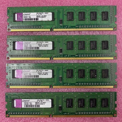 Lot ( 4 ) 1GB Kingston KTW149-ELD Desktop Memory PC3-10600U DDR3 1RX8 - Image 1 of 4
