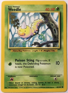 JUEGO BASE POKEMON WEEDLE 69/102 COMÚN CASI NUEVO - Imagen 1 de 2