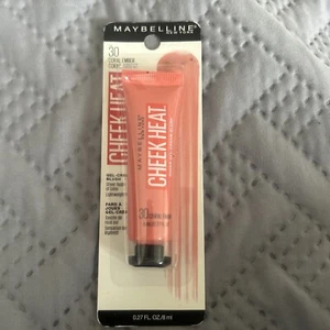 Maybelline Cheek Heat Sheer Gel-Crema Blush 30 Corallo Ember 8ml Edizione USA - Foto 1 di 2