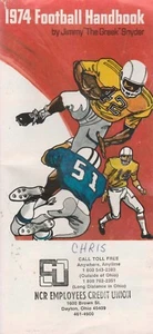 1974 FOOTBALL HAND BOOK,BY JIMMY THE GREEK SNYDER-COLLEGE & PRO - Picture 1 of 3