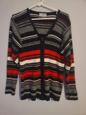 Cárdigan a rayas Mountain Lake para mujer con cremallera talla XL Foto 1 de 4