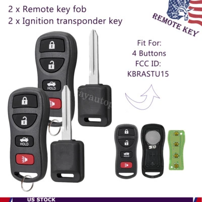 2 para Nissan Armada 2005 2006 2007 2008 2009 entrada sin llave mando a distancia + llave de coche Foto 1 de 4