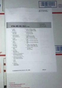 Manual de lista de piezas de motosierra MS 250 MS 250 STIHL - Imagen 1 de 2