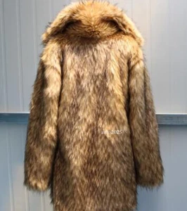 Real Racoon Fur Winter Warm Thicken Coats Overcoats Men Mid-Long Lapel Jacket - Picture 1 of 8