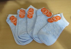 New Wonder Nation No Show Socks 5 Pair Size 10.5-4 Girls Blue Stars - Picture 1 of 3