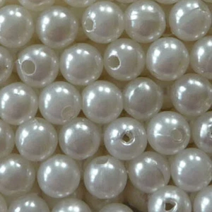 Wachsperlen 250 Perlen mit Loch Hochzeit Taufe DIY Streudeko Weiß 8mm - Bild 1 von 4