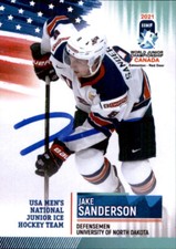 Jake Sanderson Signed Auto 2021 IIHF U20 World Championship card Ottawa Senators