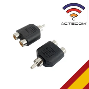 ACTECOM CONECTOR ADAPTADOR 2 RCA HEMBRA A 1 RCA MACHO - Imagen 1 de 3