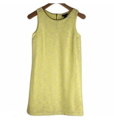 Vestido recto H&M amarillo crochet encaje superpuesto sin mangas floral para mujer talla XS Foto 1 de 4