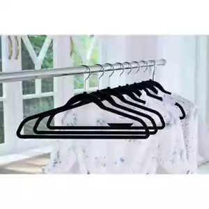 BEFLOCKTE RUTSCHFESTE KLEIDERBÜGEL SAMT HOSENBEHANG PLATZSPAREND - Bild 1 von 3