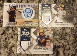 Christian Yelich Relic Lot x 3 (A-103) - Picture 1 of 2