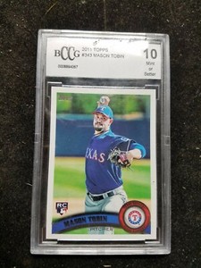 2011 Topps 343 Mason Tobin Card BCCG Graded 10 Mint or Better