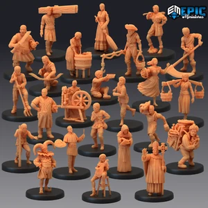 Farm Villagers Dungeons and Dragons Miniatur D&D, epische Miniaturen Fantasie 28 mm - Bild 1 von 49