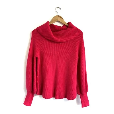 Suéter Pullover Calanthe Cashmere Soft Surroundings S magenta rosa tejido acanalado Foto 1 de 4