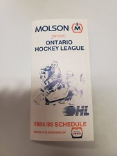 RS20 Ottawa 67's/OHL League 1984/85 Hockey Pocket Schedule - Molson