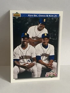 The Griffeys Ken Sr., Craig, and Ken Jr. 1992 Upper Deck #85 Mariners - Bild 1 von 3