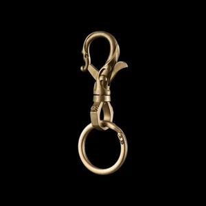 Snap Brass Keychain Flower-Patterned 360 Swivel Quick Release w Key Ring for Men - Picture 1 of 8