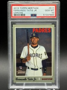 2019 Topps Heritage FERNANDO TATIS JR RC Chrome /999 PSA 10 - Picture 1 of 2