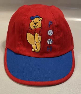 Бейсболка эластичная кепка Disney Y2K Pooh детская синяя красная с вышивкой - Изображение 1 из 4