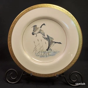 Haviland Limoges Dinner Plate 1957 Priscilla Blank Athena Pattern Landing Geese - Picture 1 of 12