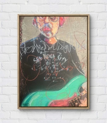 Arte original Faris: bajista de estudio: lienzo 11x14 único moderno neoexpresionismo Foto 1 de 4